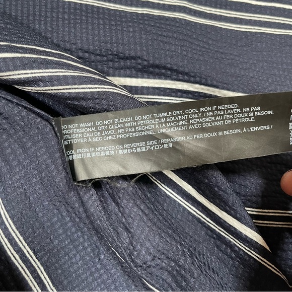 Theory Hammered 100% Silk Wrap MIDI Dress Size 2 Navy - Picture 8 of 11